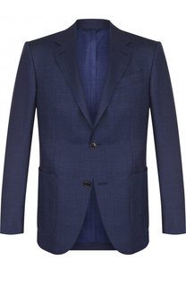 Однобортный пиджак из смеси шерсти и шелка Ermenegildo Zegna