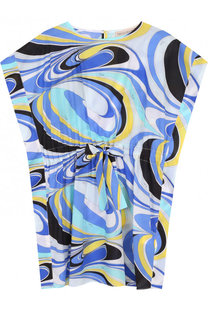 Хлопковая туника с принтом на кулиске Emilio Pucci