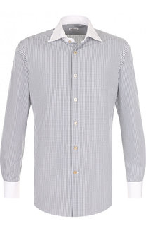 Хлопковая сорочка с воротником кент Kiton