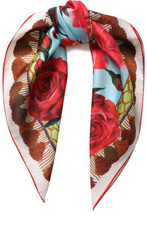 Шелковый платок с цветочным принтом Dolce &amp; Gabbana