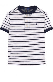 Хлопковая футболка в полоску Polo Ralph Lauren