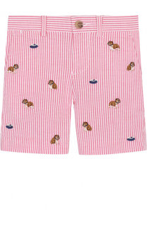 Хлопковые шорты с вышивкой Polo Ralph Lauren
