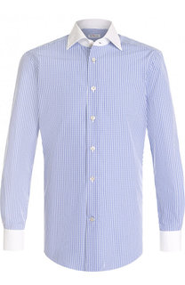 Хлопковая сорочка с воротником кент Kiton