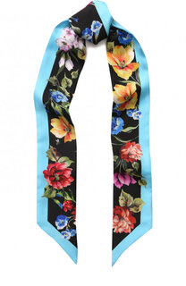 Шелковый шарф-бандо с цвточным принтом Dolce &amp; Gabbana