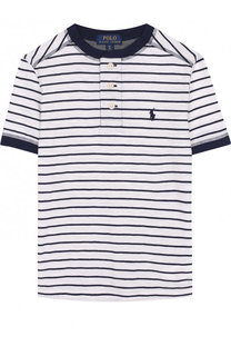 Хлопковая футболка в полоску Polo Ralph Lauren