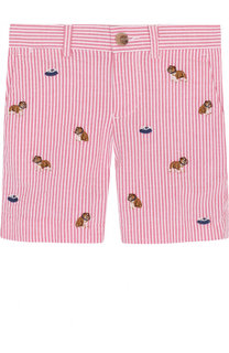 Хлопковые шорты с вышивкой Polo Ralph Lauren