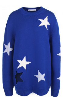 Удлиненный шерстяной пуловер с принтом в виде звезд Givenchy