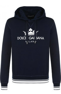 Хлопковое худи с логотипом бренда Dolce &amp; Gabbana