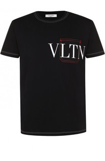 Хлопковая футболка с принтом Valentino