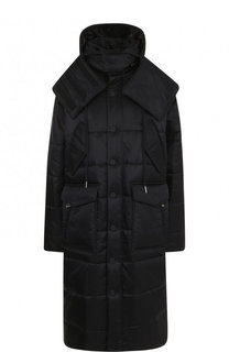 Однотонный стеганый пуховик с капюшоном Helmut Lang
