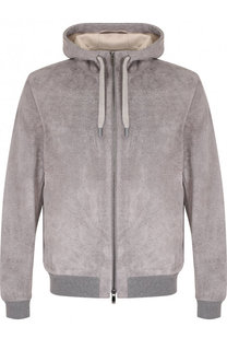 Замшевая куртка на молнии с капюшоном Z Zegna