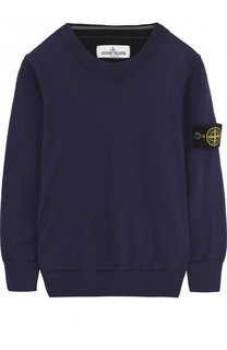 Хлопковый пуловер с нашивкой Stone Island