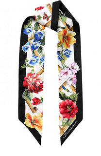 Шелковый шарф-бандо с цветочным принтом Dolce &amp; Gabbana