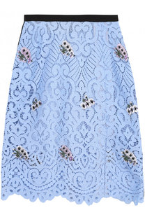 Кружевная мини-юбка с цветочной вышивкой Markus Lupfer