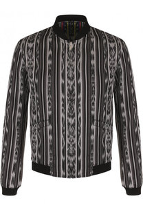 Бомбер на молнии с принтом Saint Laurent