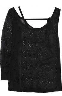 Блуза из смеси шелка и вискозы асимметричного кроя Ann Demeulemeester