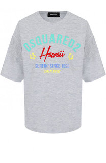 Футболка свободного кроя из смеси хлопка и вискозы Dsquared2