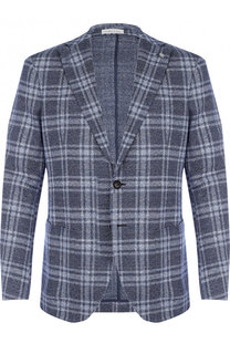 Однобортный пиджак из смеси хлопка и льна Sartoria Latorre