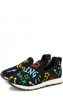 Текстильные кроссовки с принтом Dolce &amp; Gabbana