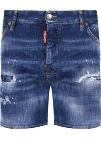 Джинсовые шорты с потертостями Dsquared2