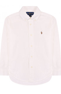 Рубашка из смеси хлопка и льна с воротником button down Polo Ralph Lauren