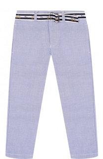 Хлопковые брюки с контрастным ремнем Polo Ralph Lauren