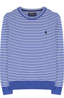 Хлопковый пуловер с круглым вырезом в полоску Polo Ralph Lauren