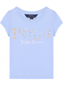 Хлопковая футболка с логотипом бренда Polo Ralph Lauren