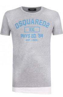 Хлопковая удлиненная футболка Dsquared2