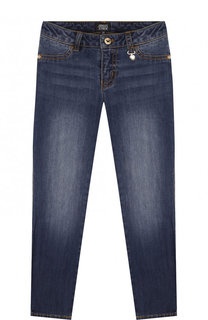Джинсы с декоративными потертостями Armani Junior