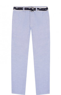 Хлопковые брюки с контрастным ремнем Polo Ralph Lauren