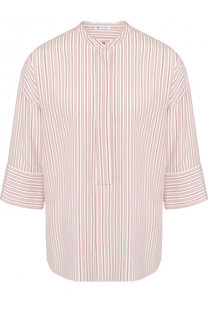 Шелковая блуза свободного кроя в полоску Loro Piana