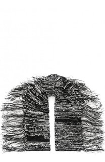 Вязаный шарф из смеси хлопка и льна с бахромой Isabel Benenato