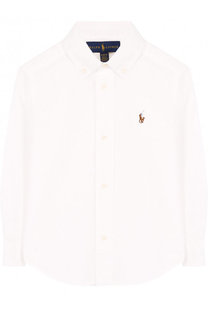 Рубашка из смеси хлопка и льна с воротником button down Polo Ralph Lauren