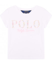 Хлопковая футболка с логотипом бренда Polo Ralph Lauren