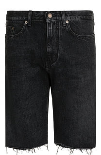 Джинсовые шорты с потертостями Saint Laurent