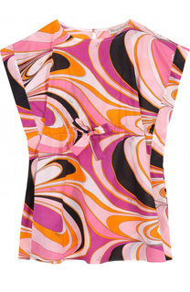 Хлопковая туника с принтом на кулиске Emilio Pucci