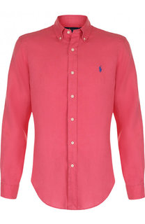 Льняная рубашка с воротником button down Polo Ralph Lauren