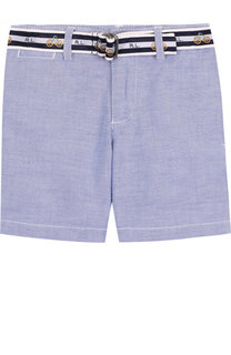 Хлопковые шорты с контрастным ремнем Polo Ralph Lauren