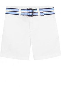 Хлопковые шорты с контрастным ремнем Polo Ralph Lauren