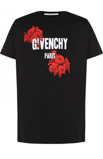 Хлопковая футболка с принтом Givenchy