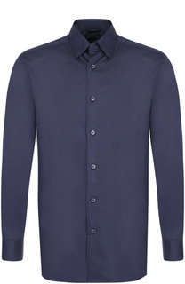 Хлопковая рубашка с воротником кент Ermenegildo Zegna