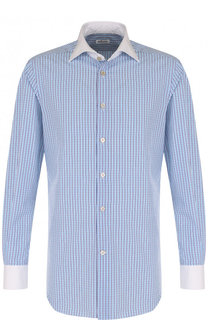 Хлопковая сорочка с воротником кент Kiton