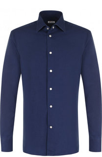 Хлопковая рубашка с воротником кент Kiton