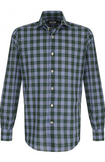 Хлопковая рубашка с воротником кент Kiton
