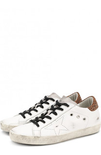 Кожаные кеды SuperStar на шнуровке Golden Goose Deluxe Brand