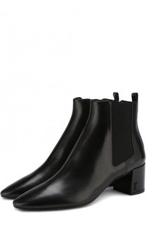 Кожаные ботильоны Loulou на устойчивом каблуке Saint Laurent