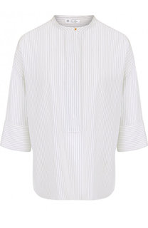 Шелковая блуза свободного кроя в полоску Loro Piana