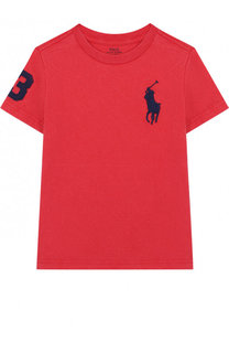Хлопковая футболка с вышивкой Polo Ralph Lauren