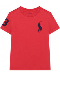 Хлопковая футболка с вышивкой Polo Ralph Lauren